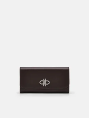 Ví dài Icon Leather - Nâu Đậm
