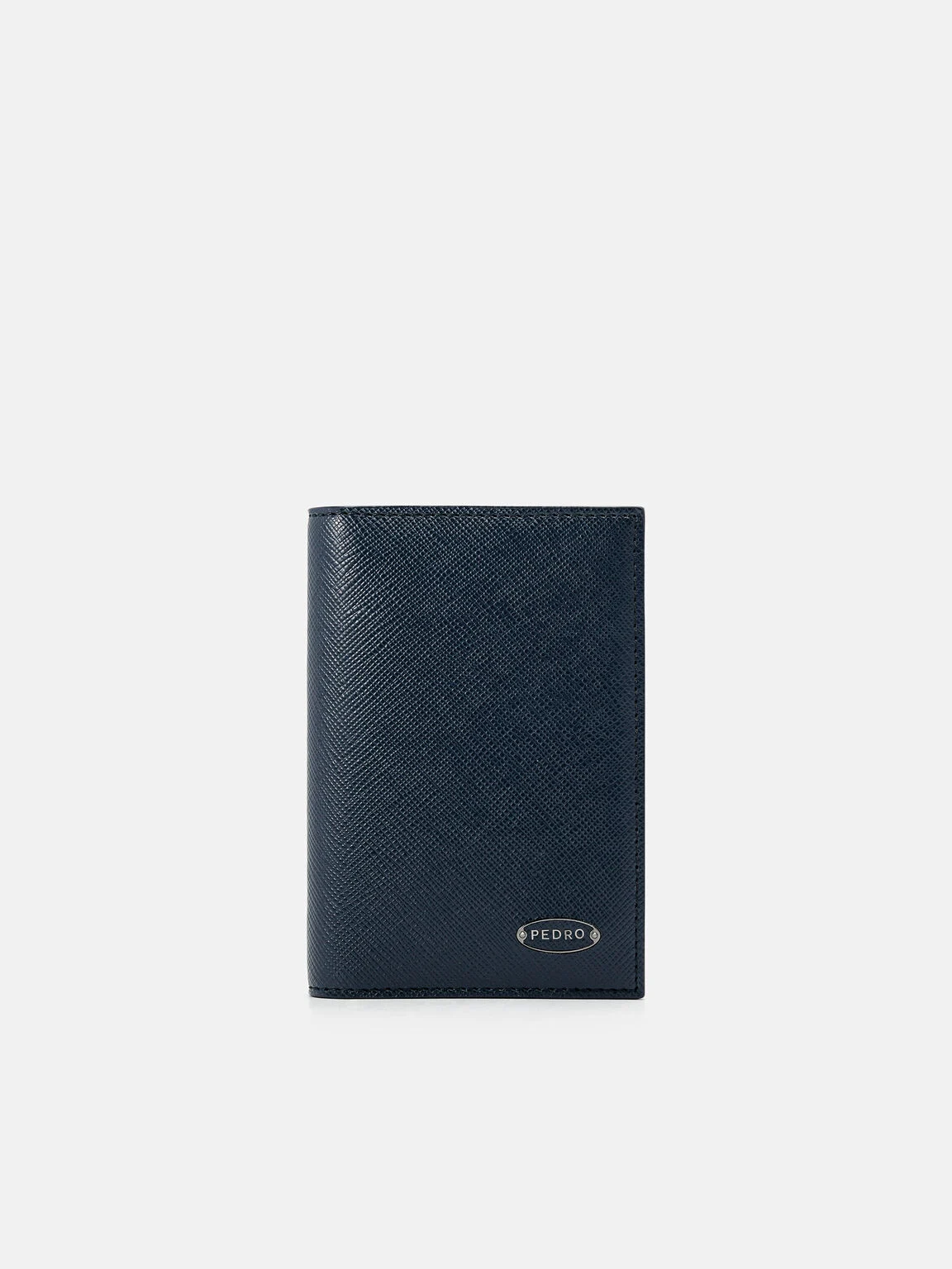 Ví đựng thẻ dáng gập Embossed Leather - Xanh Navy