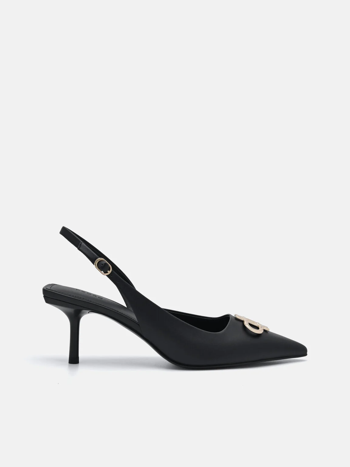 Giày sandals cao gót Icon Leather - Đen