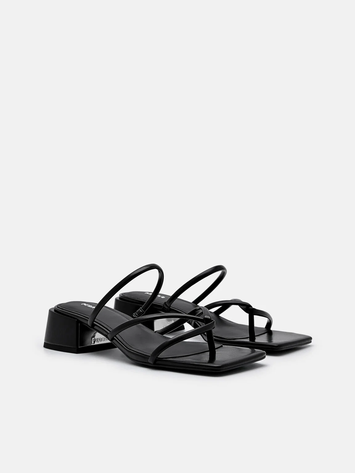Giày mules cao gót mũi vuông Effie - Đen - Ảnh 6