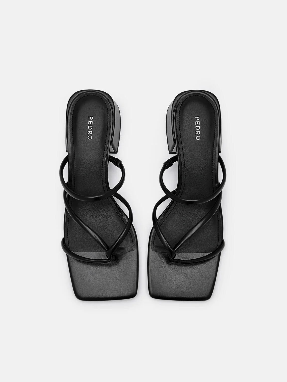Giày mules cao gót mũi vuông Effie - Đen - Ảnh 4