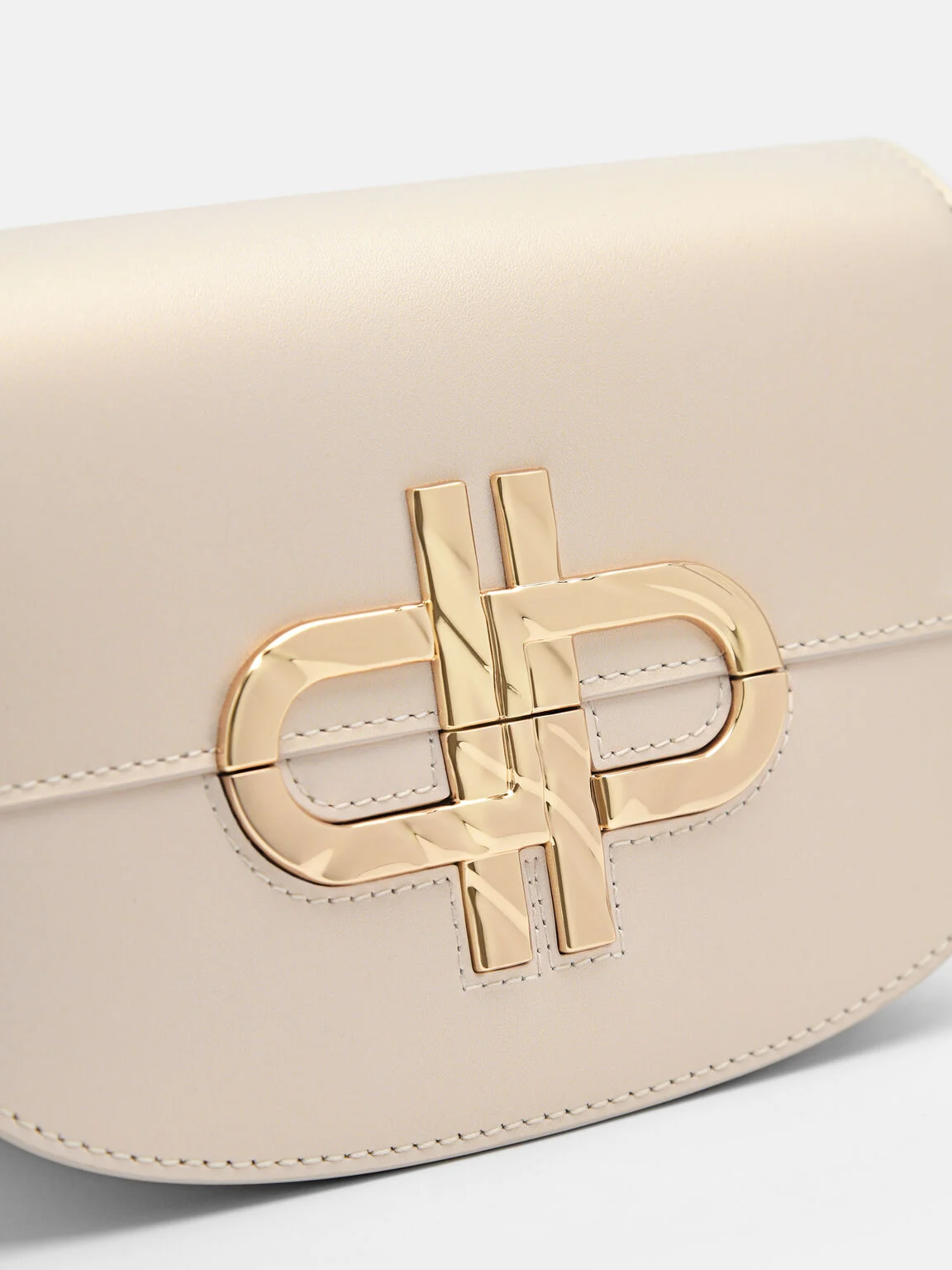 Túi đeo chéo nắp gập Icon Mini Leather - Champagne - Ảnh 4