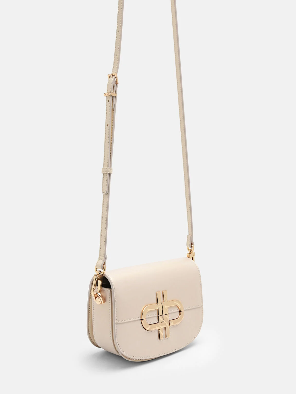 Túi đeo chéo nắp gập Icon Mini Leather - Champagne - Ảnh 3