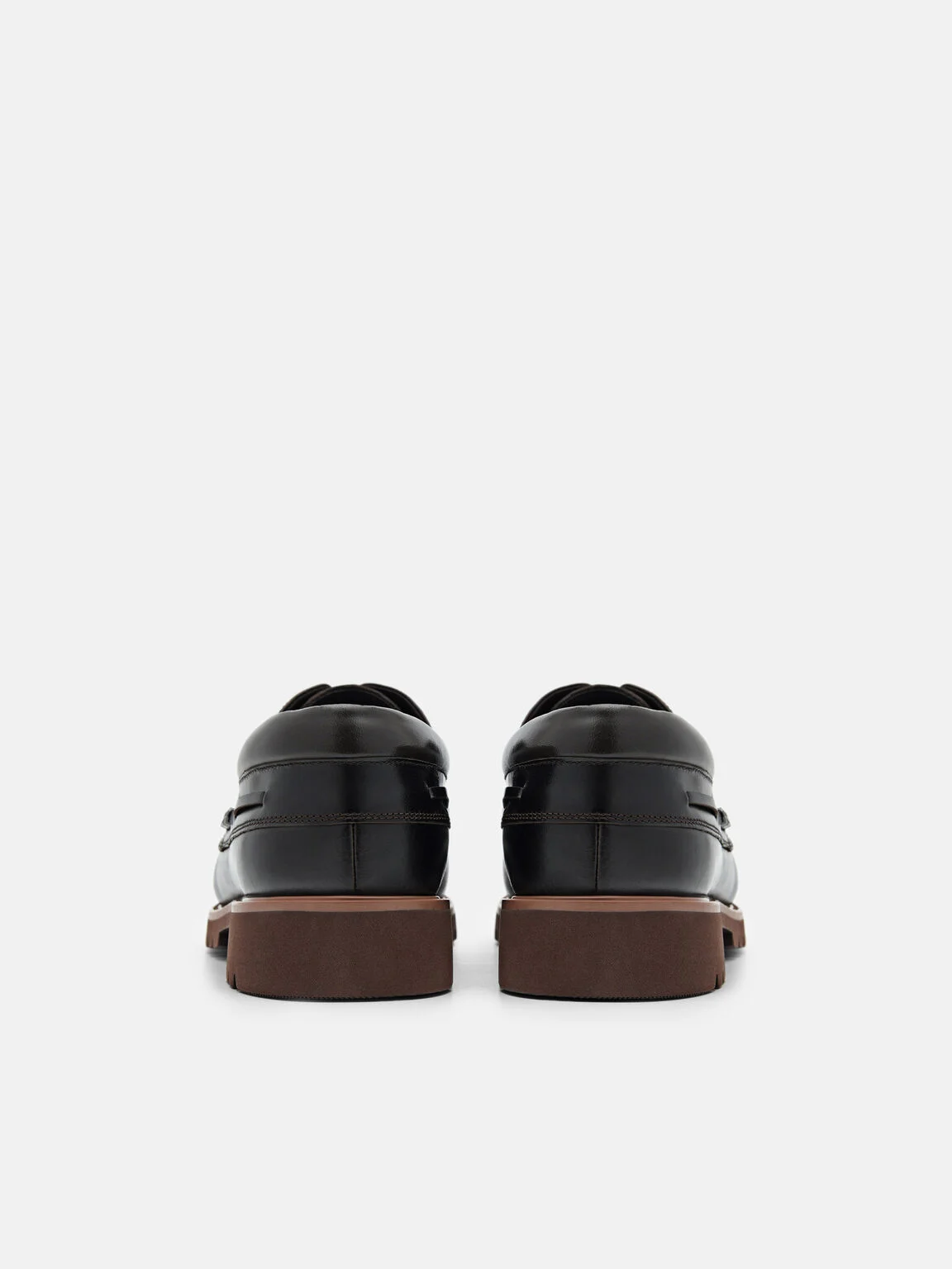 Giày tây mũi tròn Saxton Leather - Nâu Đậm - Ảnh 4