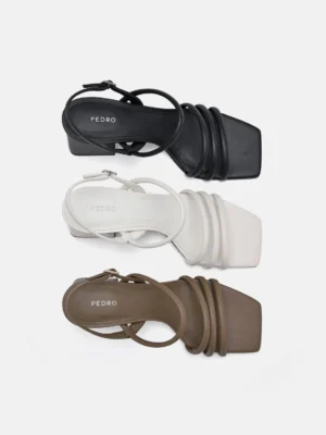 Alternative view of Giày sandals cao gót Strappy - Đen