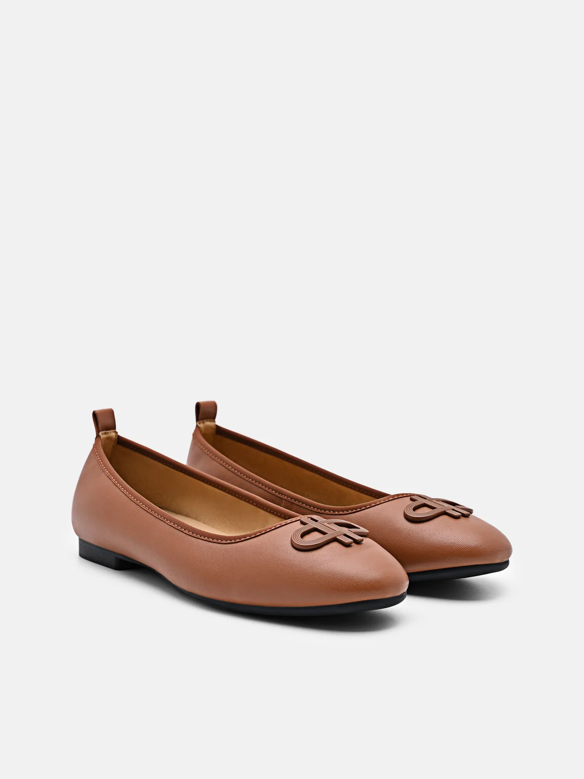 Giày búp bê mũi tròn Icon Canvas - Rượu Cognac - Ảnh 6