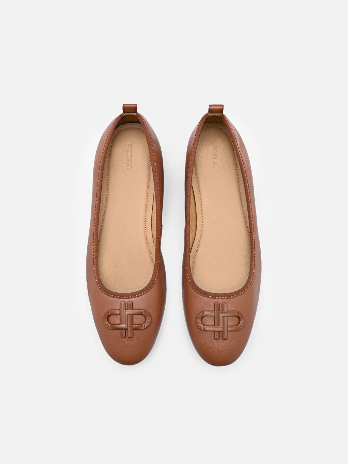 Giày búp bê mũi tròn Icon Canvas - Rượu Cognac - Ảnh 4