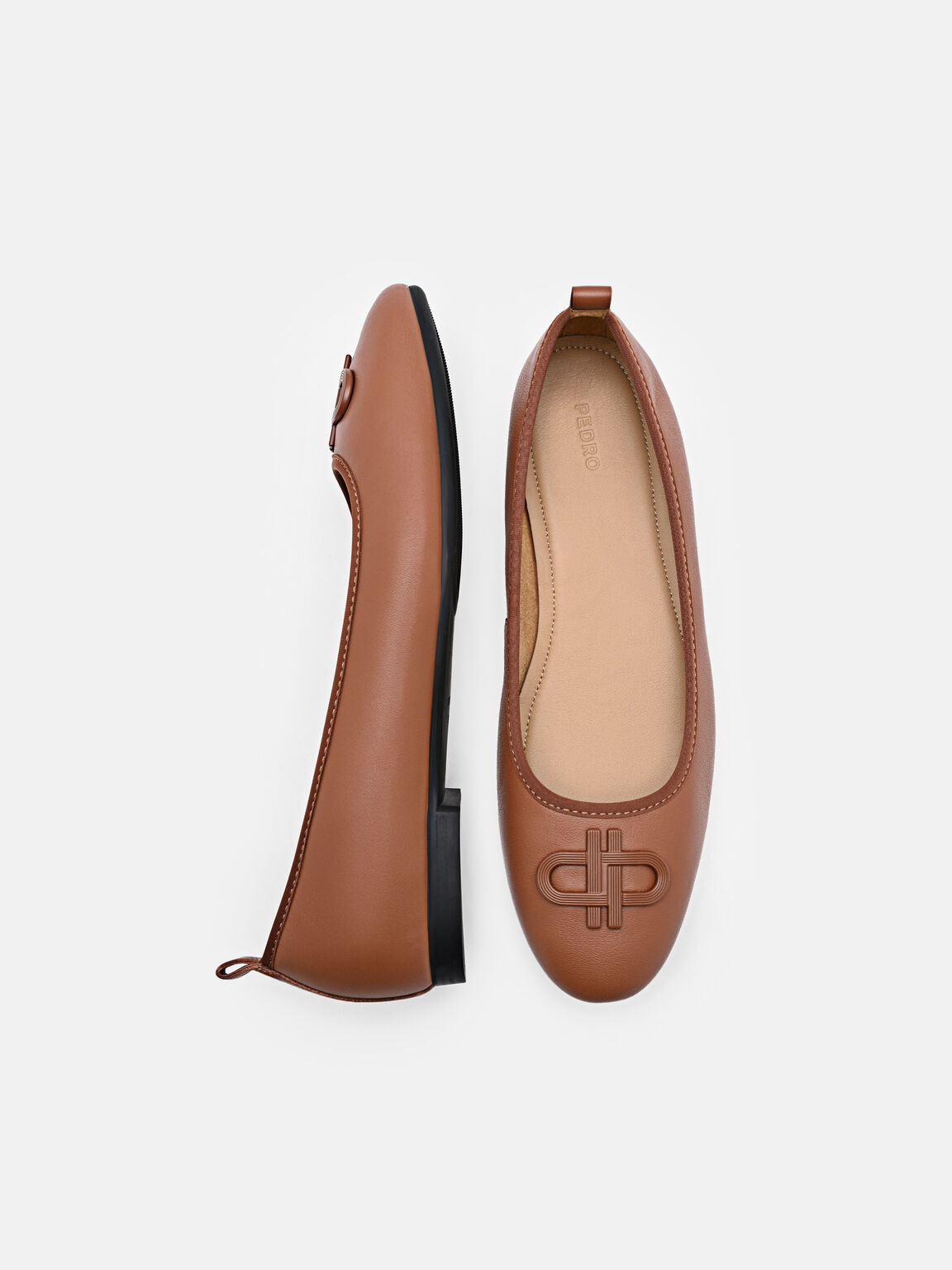 Giày búp bê mũi tròn Icon Canvas - Rượu Cognac - Ảnh 3