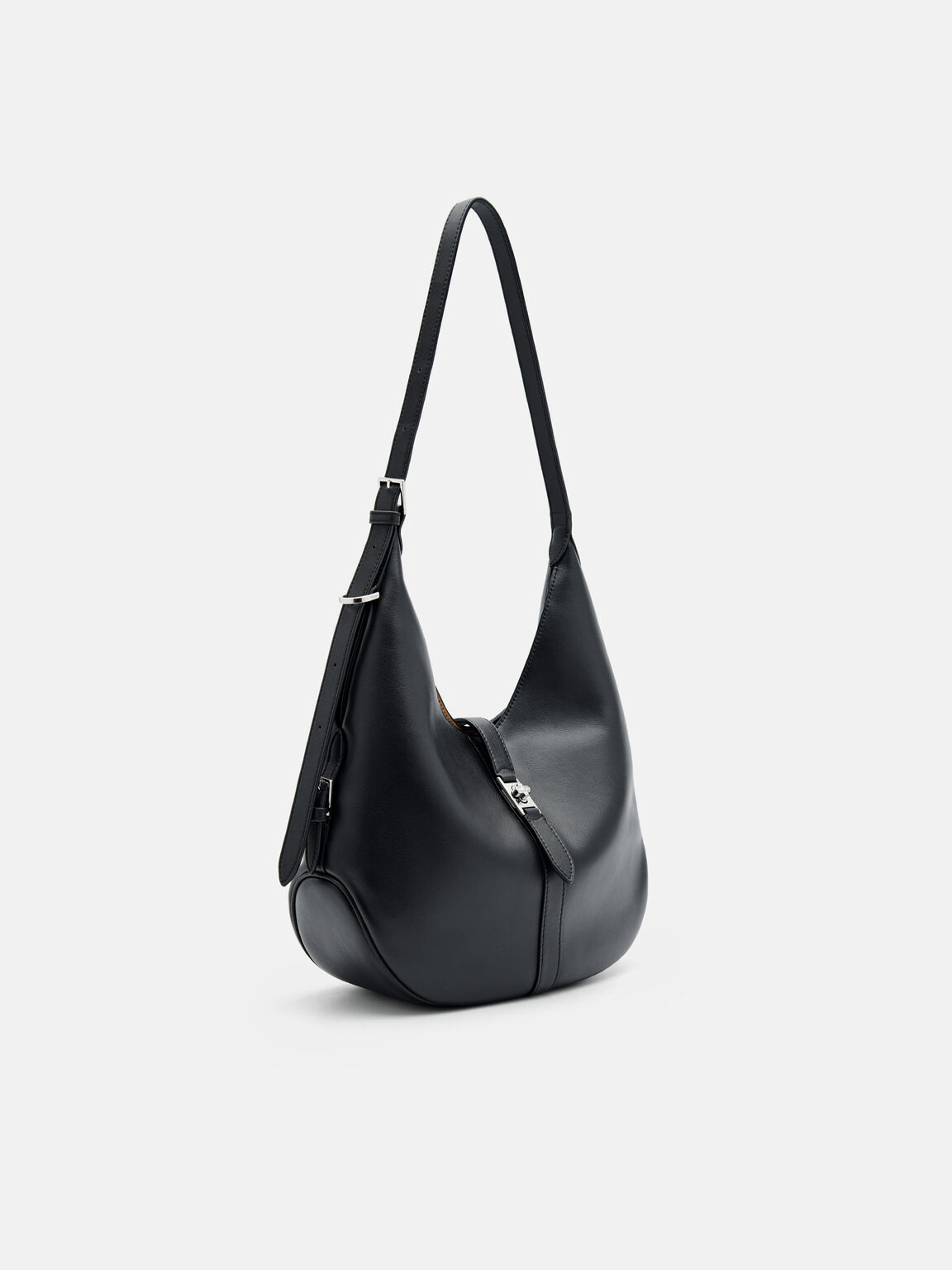 Túi đeo vai Icon Leather Hobo - Đen - Ảnh 7