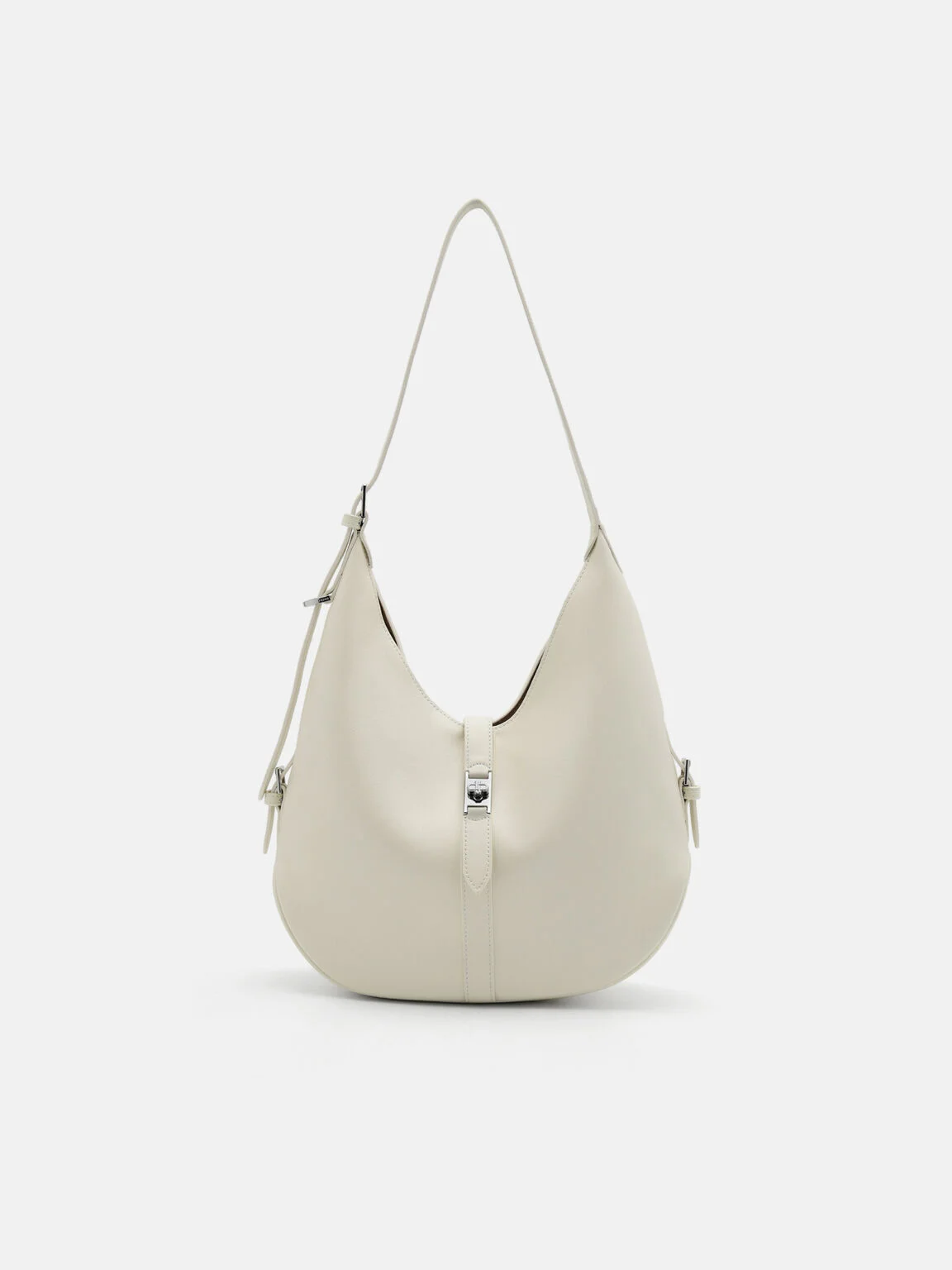 Túi đeo vai Icon Leather Hobo - Phấn
