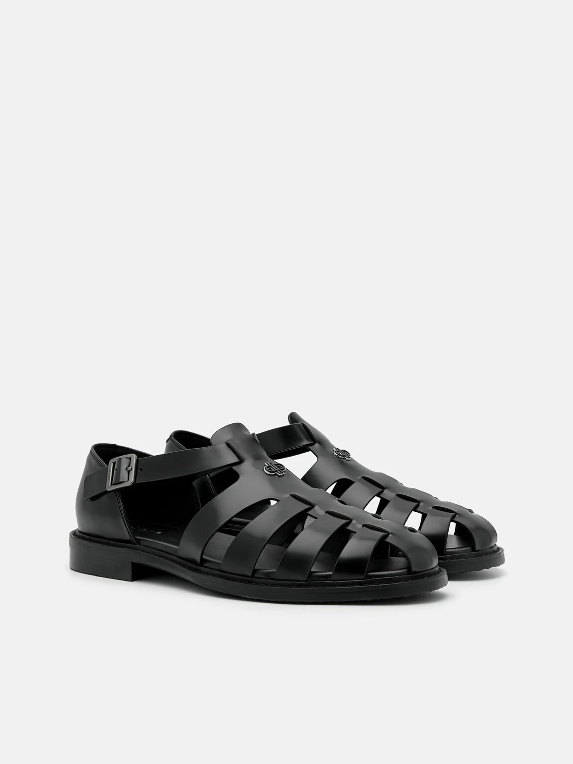Giày sandals đế bệt Brent Leather - Đen - Ảnh 2