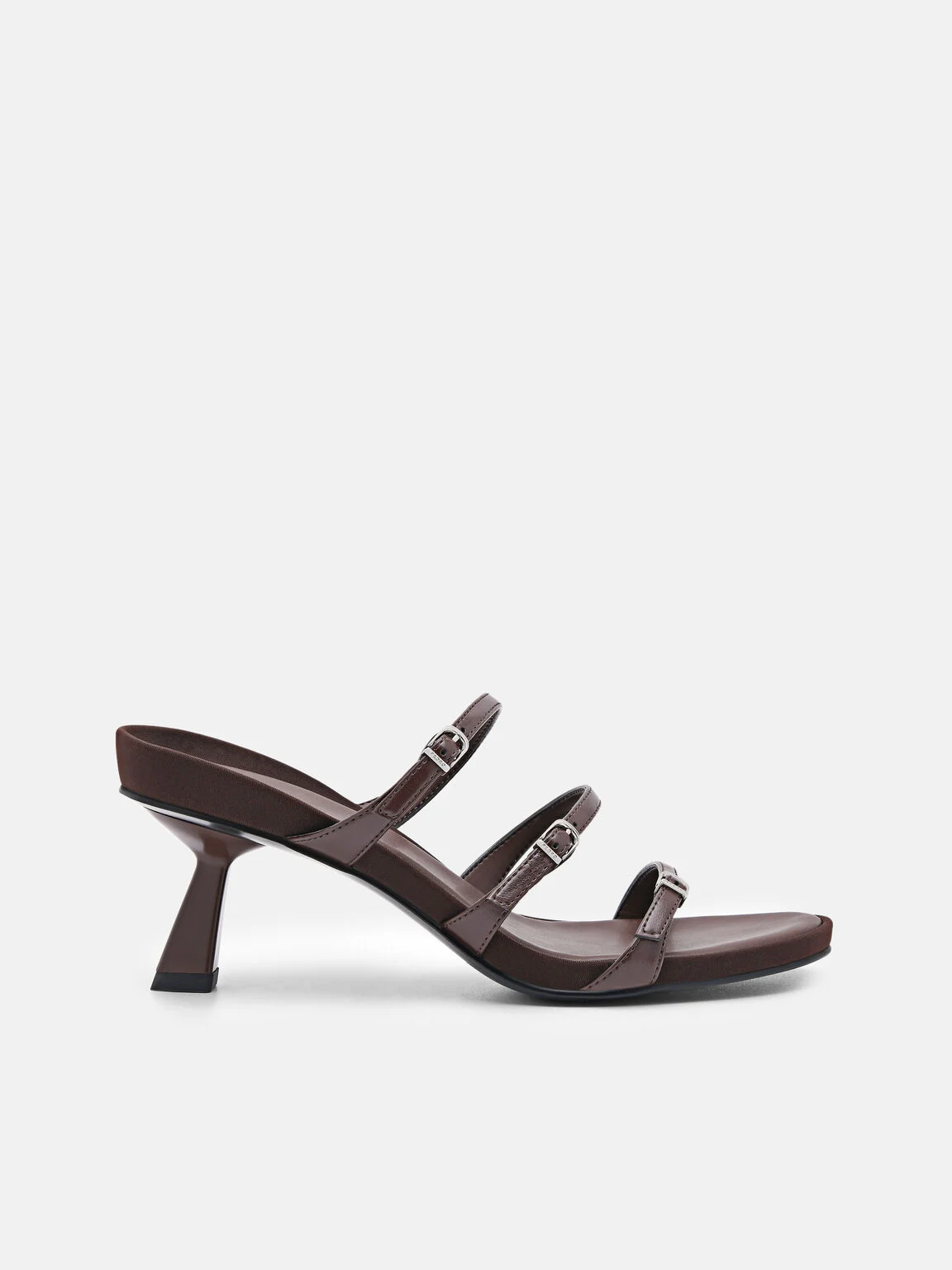 Giày mules cao gót Helix - Nâu Đậm