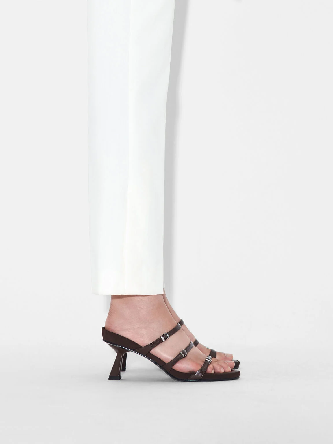 Giày mules cao gót Helix - Nâu Đậm - Ảnh 2
