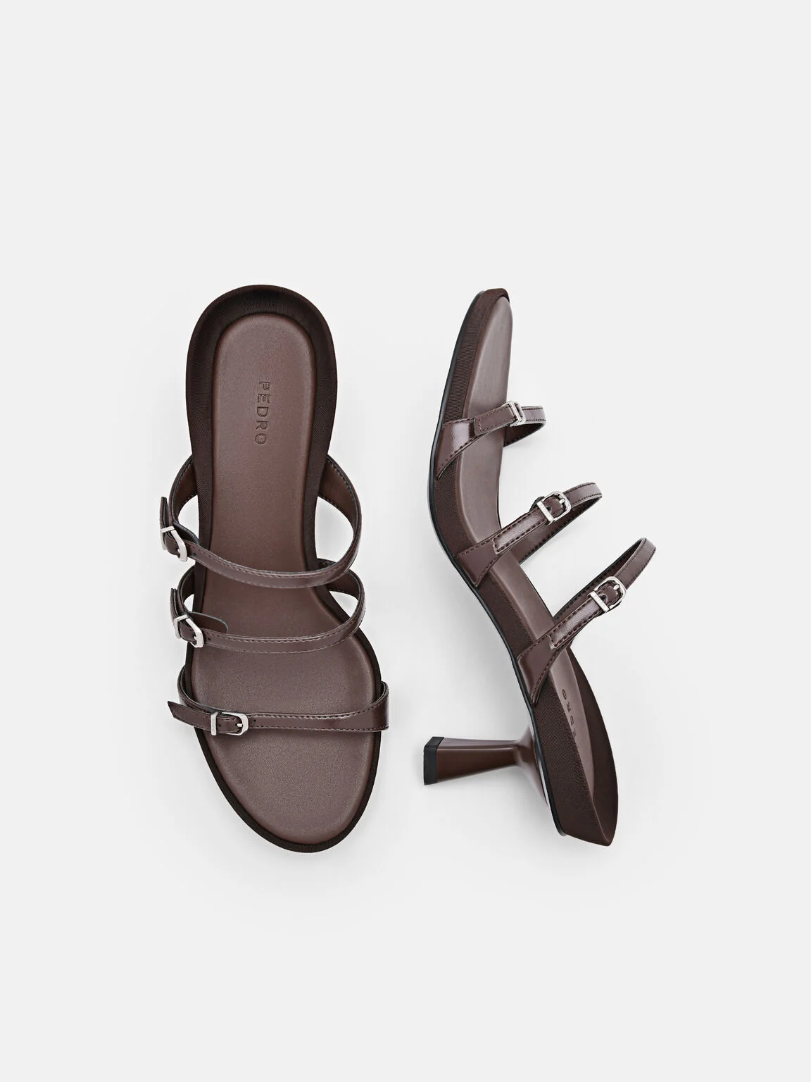 Giày mules cao gót Helix - Nâu Đậm - Ảnh 3