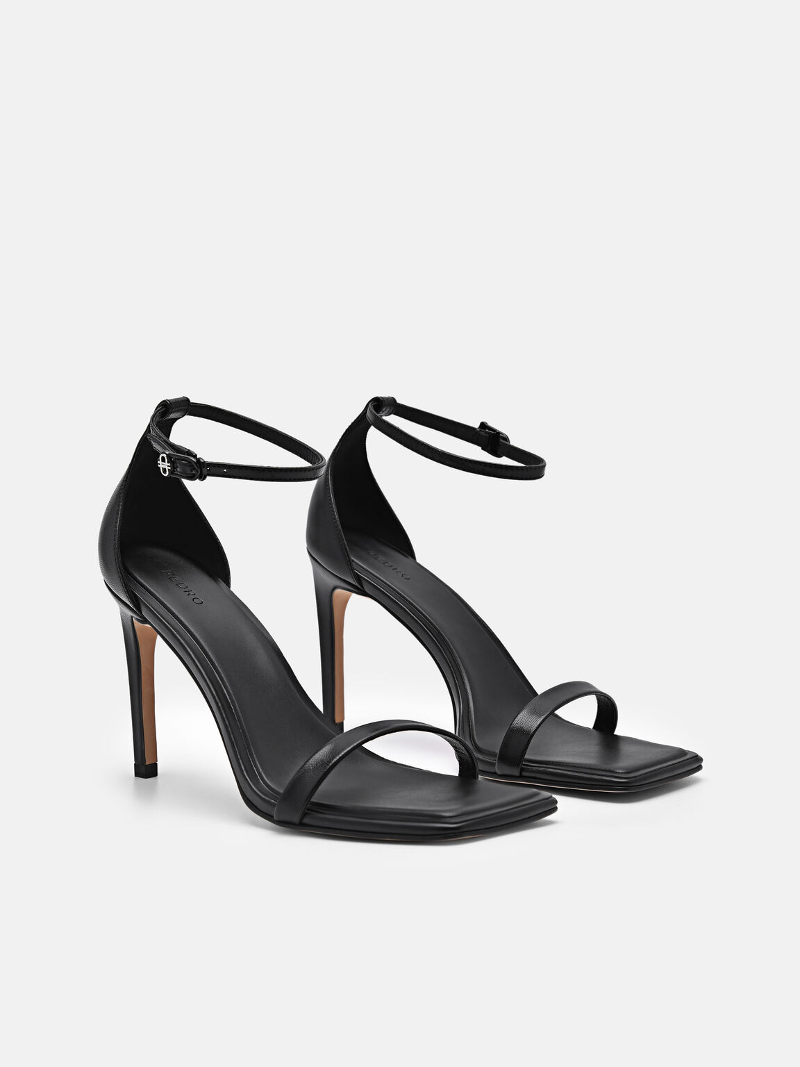 Giày sandals cao gót Studio Donna Leather - Đen - Ảnh 6
