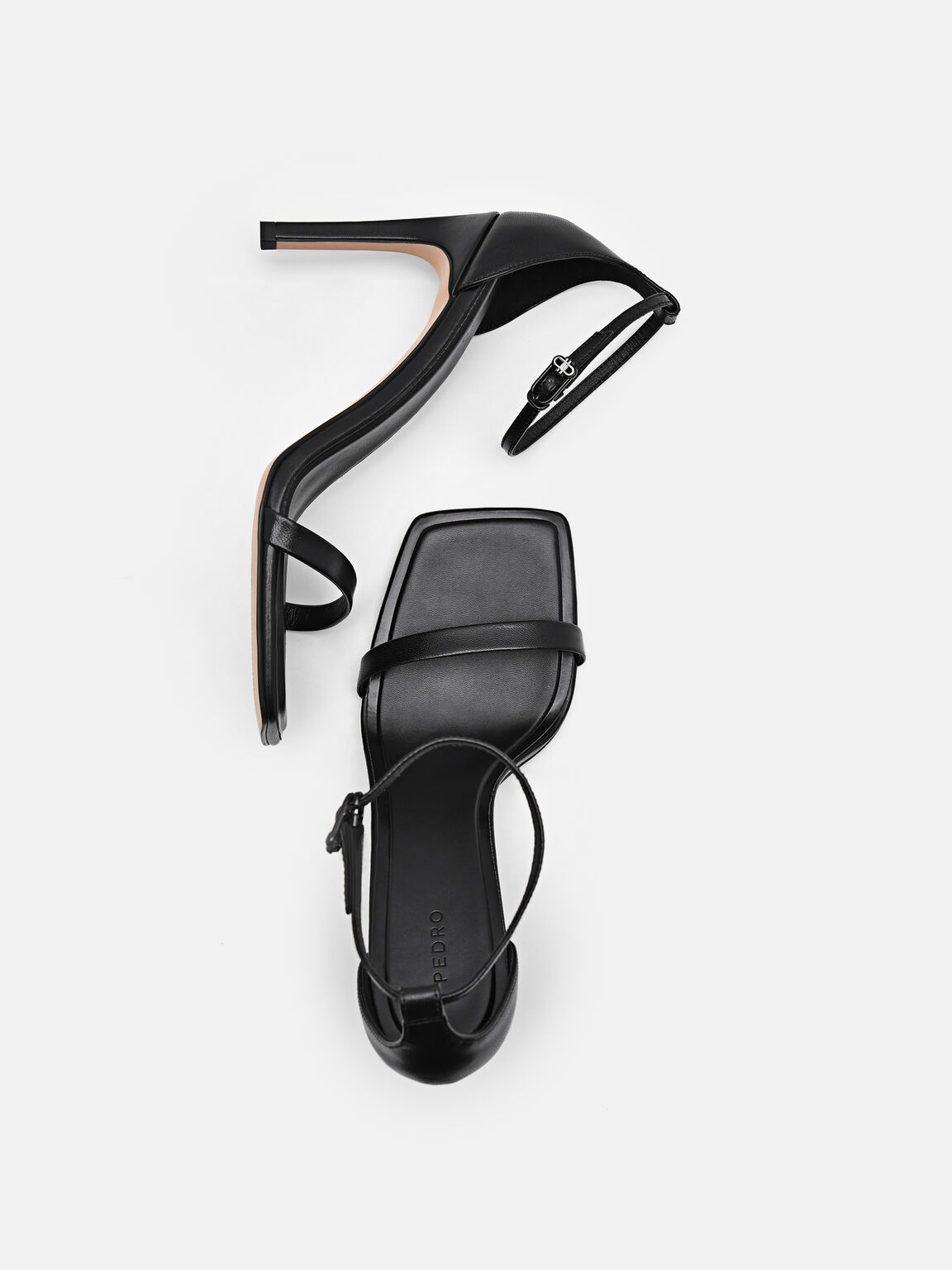 Giày sandals cao gót Studio Donna Leather - Đen - Ảnh 3