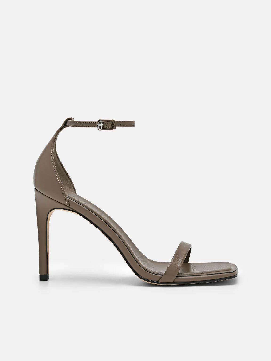 Giày sandals cao gót Studio Donna Leather - Nâu Xám