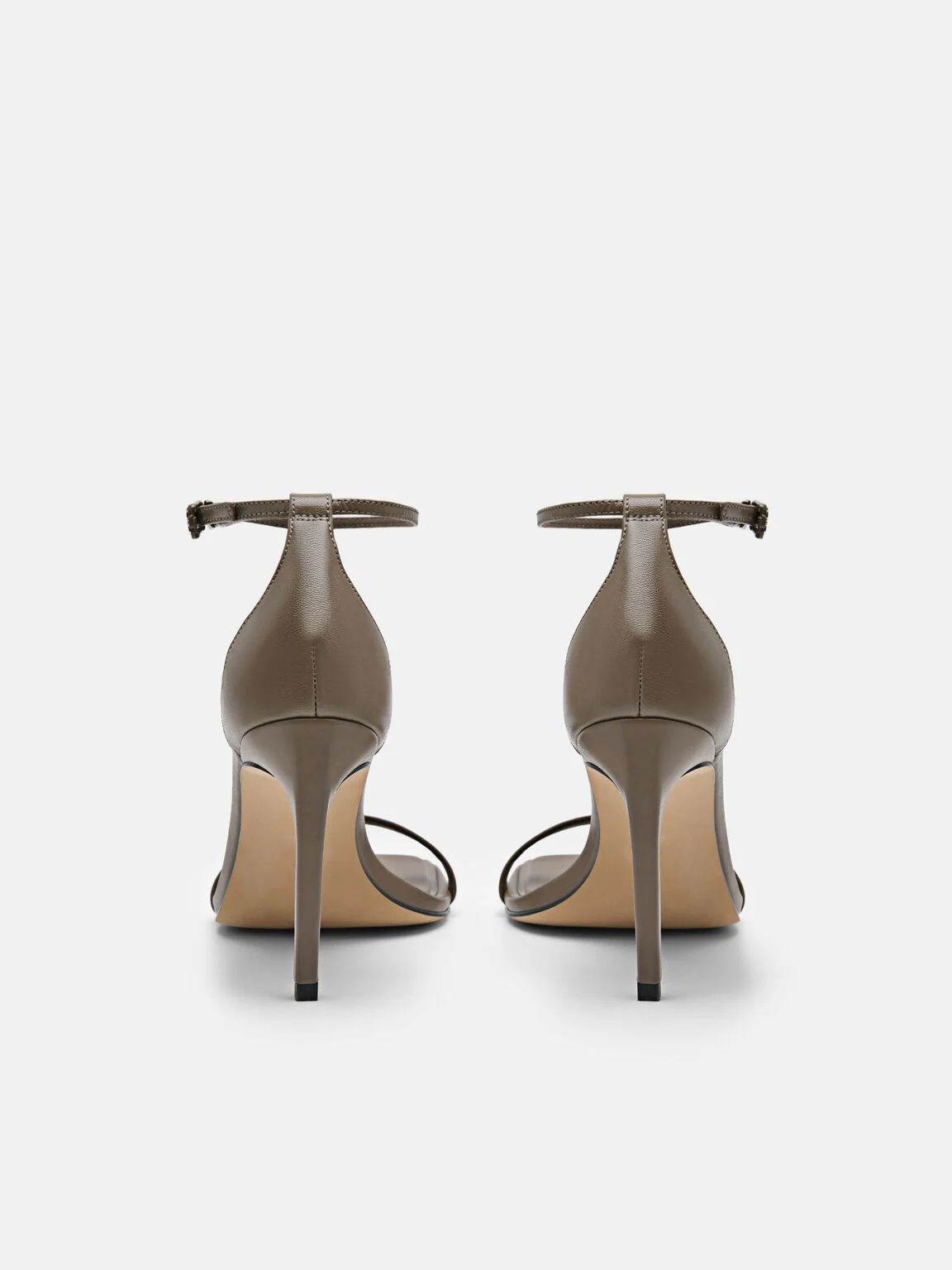 Giày sandals cao gót Studio Donna Leather - Nâu Xám - Ảnh 4