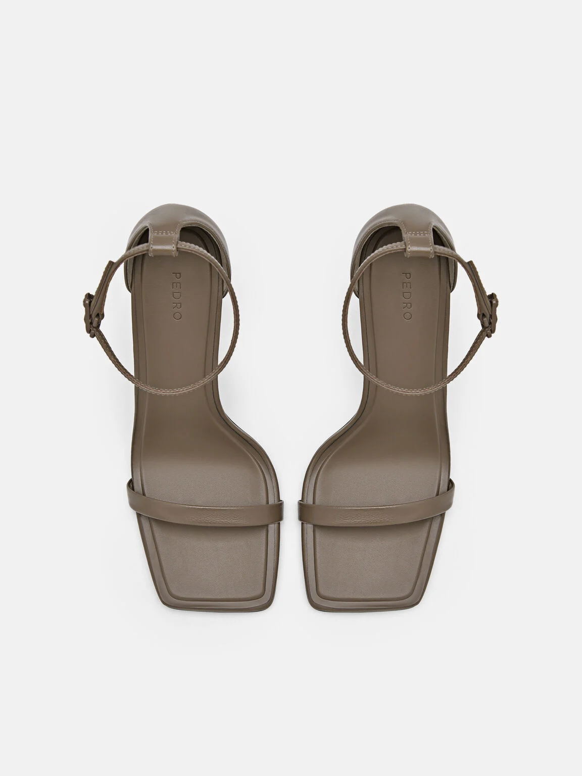 Giày sandals cao gót Studio Donna Leather - Nâu Xám - Ảnh 3