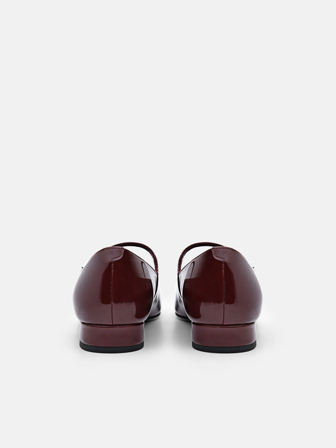 Giày búp bê mũi vuông Studio Leather Mary Jane - Đỏ Rượu Vang - Ảnh 4