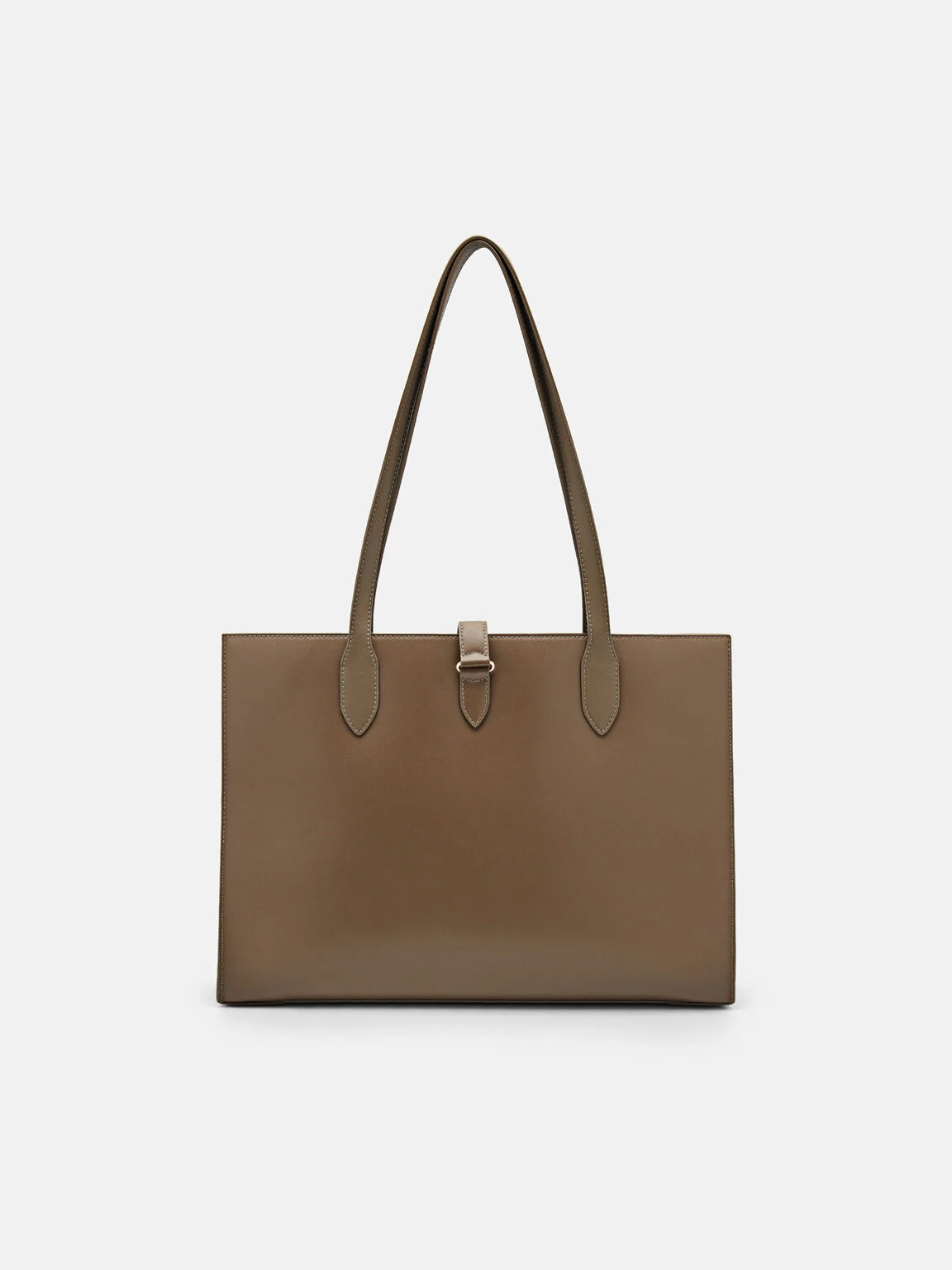Túi tote phom chữ nhật Studio Leather - Nâu Xám - Ảnh 6