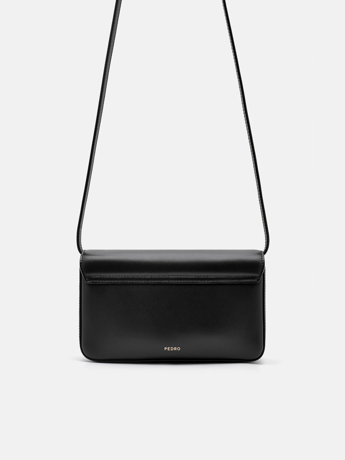 Túi đeo vai phom chữ nhật Studio Leather - Đen - Ảnh 5