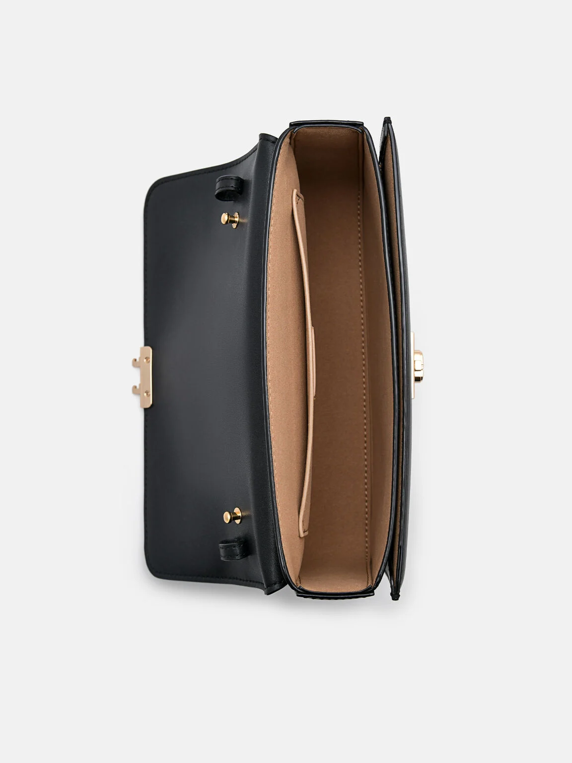 Túi đeo vai phom chữ nhật Studio Leather - Đen - Ảnh 3